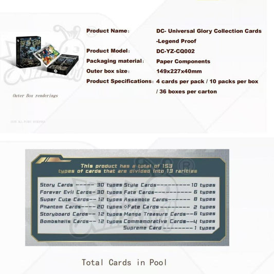 KAYOU DC-Universal Glory Collection Cards-Legend Proof 卡遊DC-宇宙之輝典藏卡-傳奇之證（英文版）