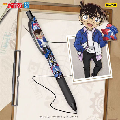 KAYOU文具名偵探柯南系列 - 黎明版第七彈，1盒（含12支筆），0.5mm黑色可伸縮簽名筆