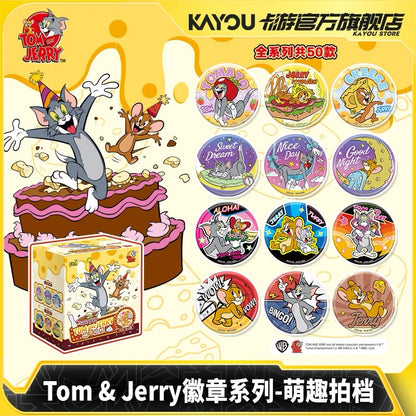 遊貓與老鼠馬口鐵徽章系列萌趣拍檔卡官方正版週邊吧旋轉穀子胸章（一整盒內含6個）