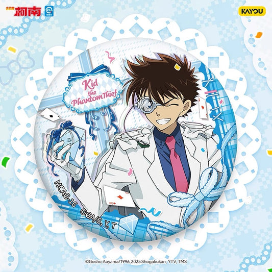 KAYOU Detective Conan 30th Anniversary Badge Series - Official Authentic Merchandise Tin Badges (One Full Box Contains 6 Pieces)