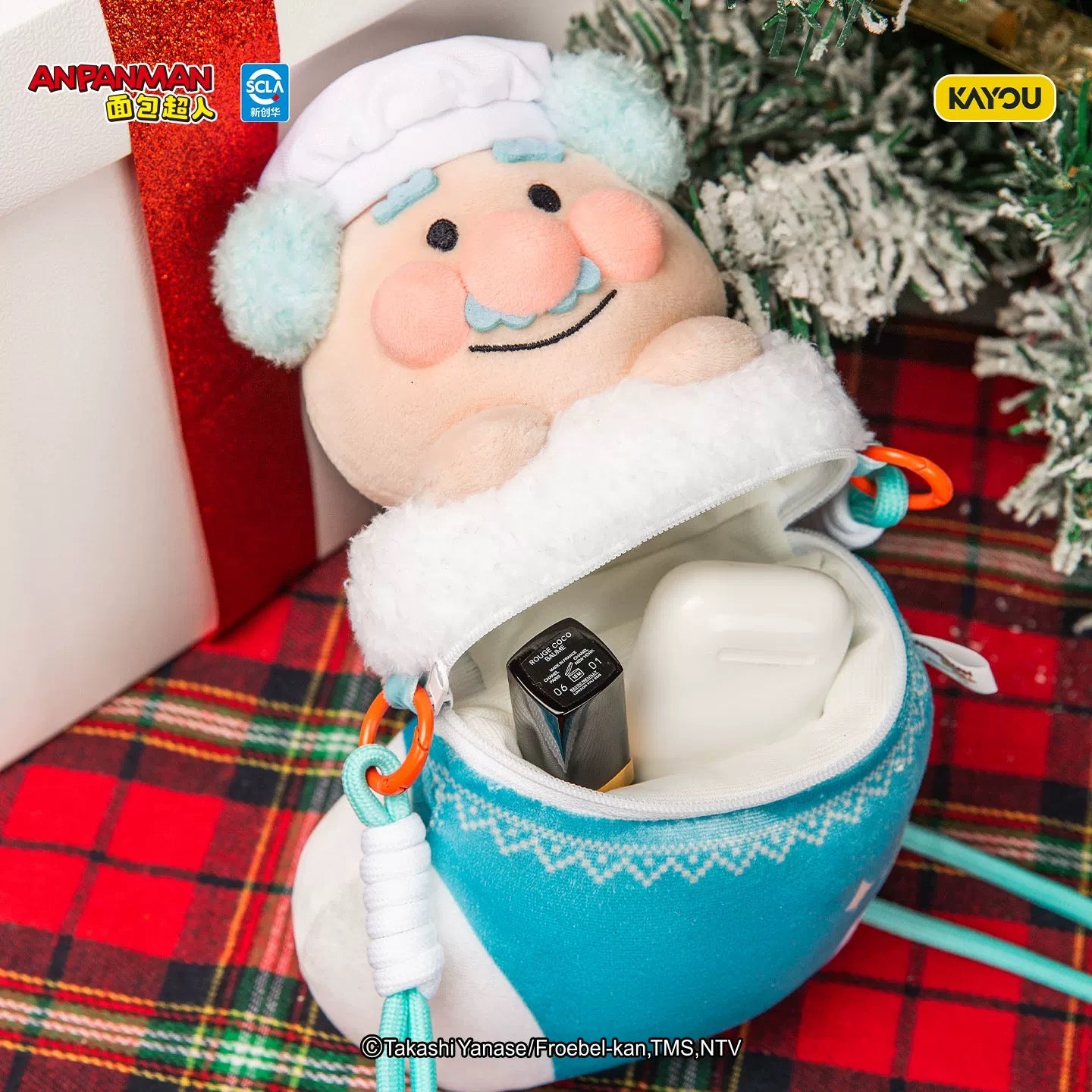 KAYOU Christmas GIFT Series Anpanman Christmas Stocking Plush Pouch 卡遊聖誕禮物系列 麵包超人聖誕襪毛絨小包