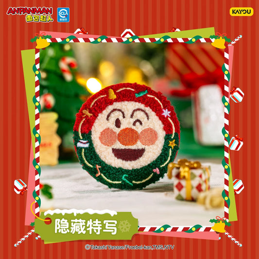 KAYOU Anpanman - Christmas GIFT Series - Plush Embroidered Badge One Full Box (Contains 8 Packs) 卡遊 麵包超人聖誕GIFT毛絨刺繡徽章 官方正版周邊馬口鐵吧唧谷子