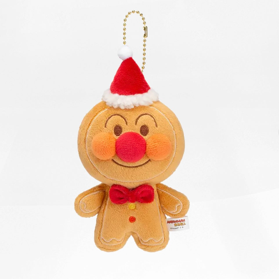 KAYOU Anpanman - Christmas GIFT Series - Gingerbread Man Plush Doll Keychain 卡遊麵包超人 - 聖誕驚喜系列 - 薑餅人毛絨公仔掛件