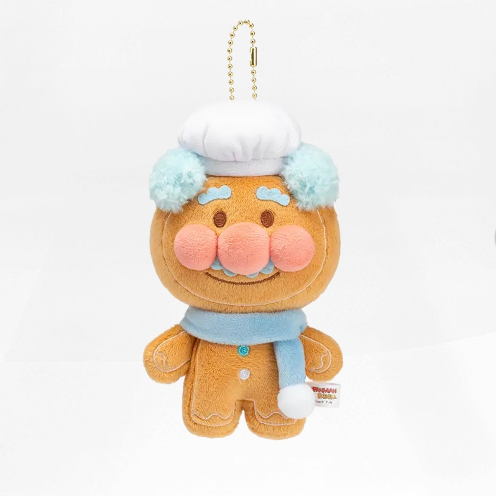 KAYOU Anpanman - Christmas GIFT Series - Gingerbread Man Plush Doll Keychain 卡遊麵包超人 - 聖誕驚喜系列 - 薑餅人毛絨公仔掛件