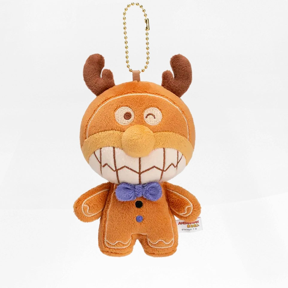 KAYOU Anpanman - Christmas GIFT Series - Gingerbread Man Plush Doll Keychain 卡遊麵包超人 - 聖誕驚喜系列 - 薑餅人毛絨公仔掛件