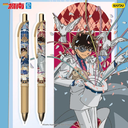 KAYOU 名偵探柯南 中性筆盲盒 - 推理筆 黎明版，可伸縮黑色走珠筆/簽字筆，怪盜基德高價值設計，小學生專屬，官方正品聯名文具商品