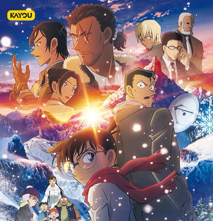 KAYOU 名偵探柯南劇場版《盲目的不在場證明》系列毛絨手指玩偶鑰匙扣 - 官方授權玩具，一整盒（內含8個小盒）