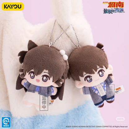 KAYOU 名偵探柯南劇場版《盲目的不在場證明》系列毛絨手指玩偶鑰匙扣 - 官方授權玩具，一整盒（內含8個小盒）